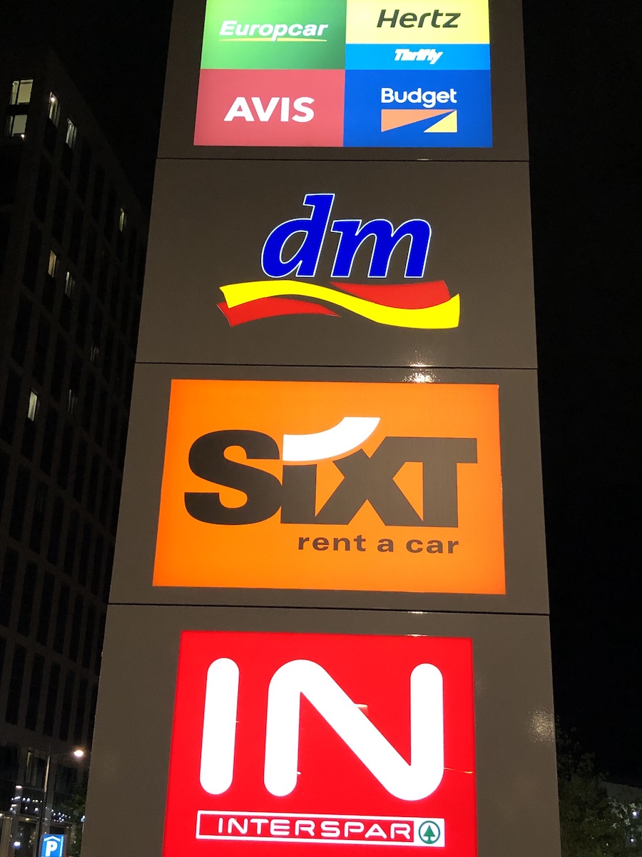 Car Rental Signs at Vienna Station